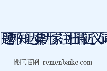 题郭知达集九家注杜诗近义词是什么意思的图片
